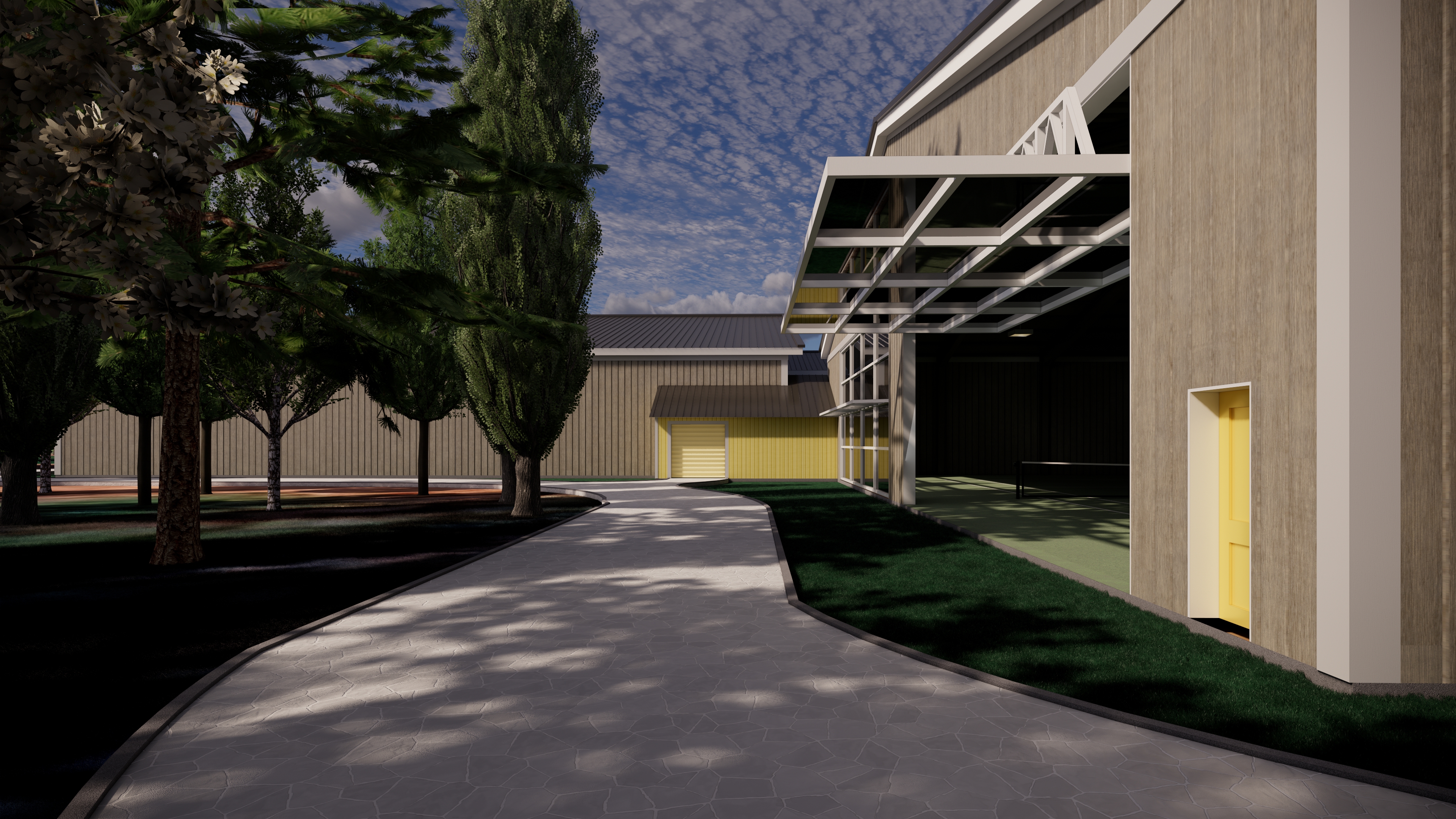 Side Walkway Barns