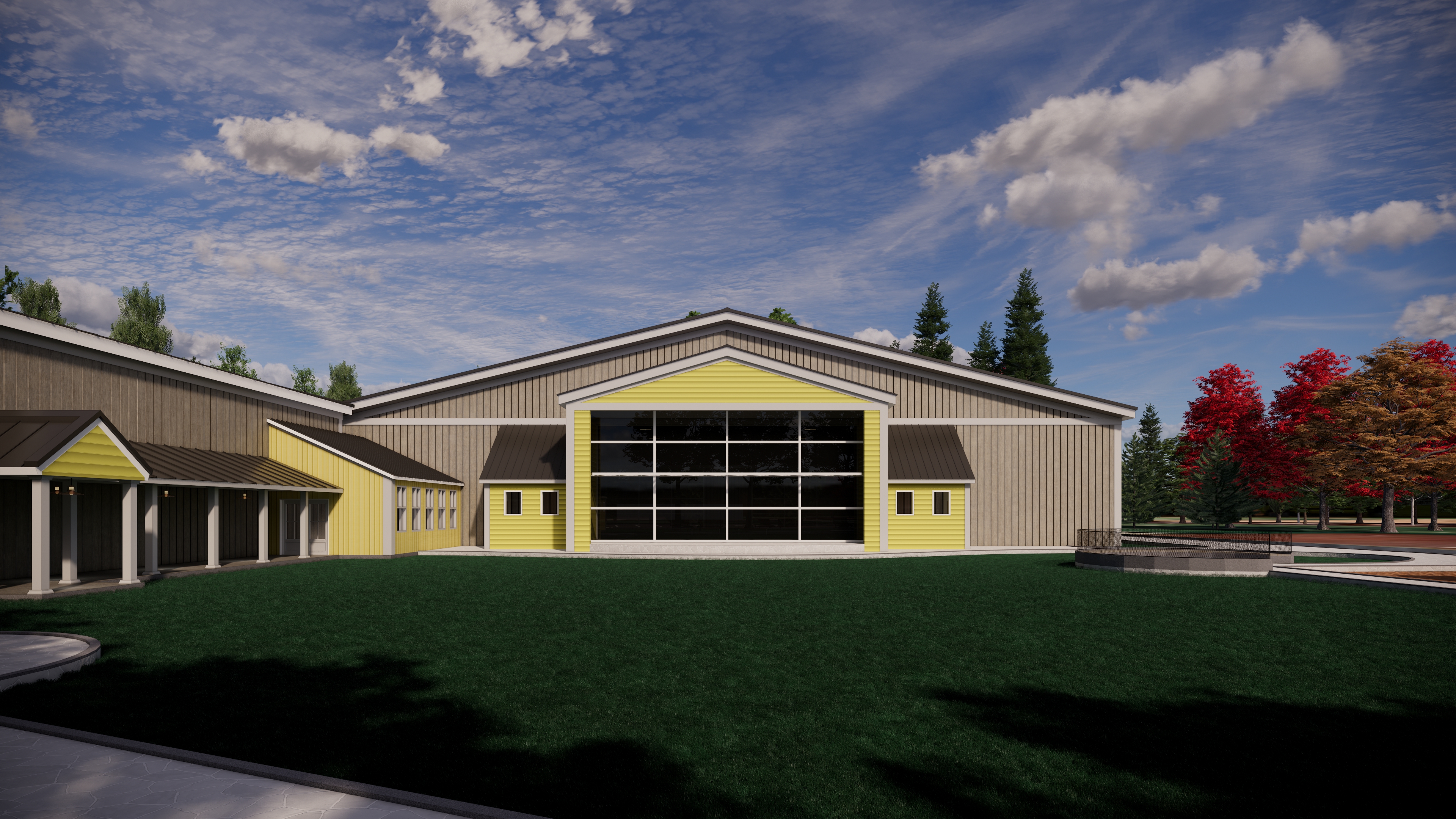 Tennis Barns Side Angle